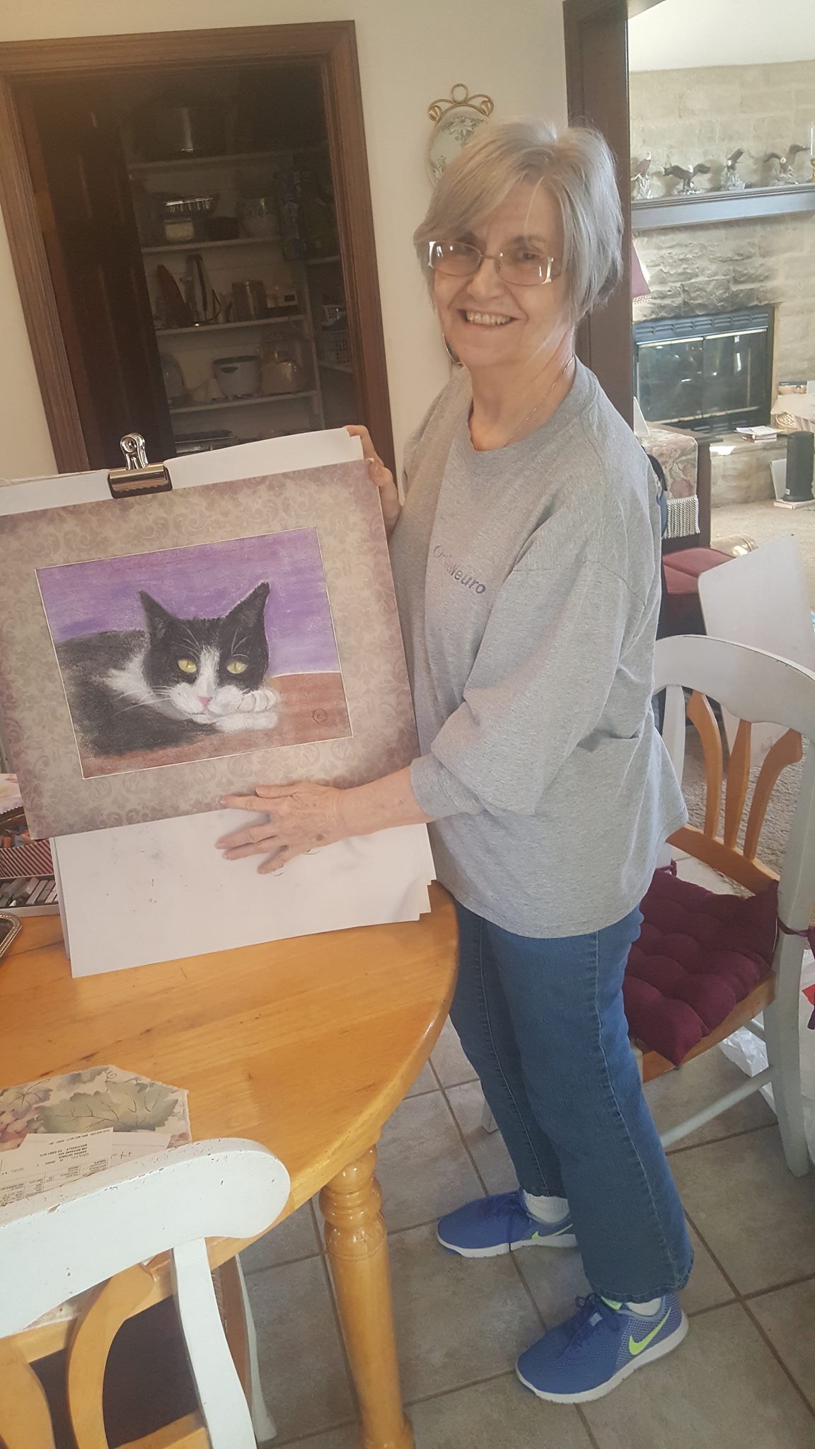 Sandra caring for a cat